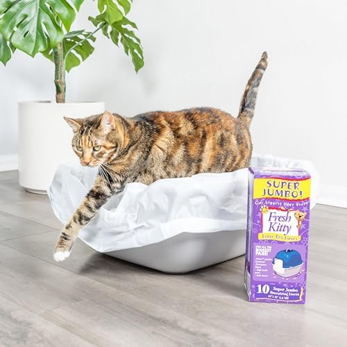 10 Count Fresh Kitty Litter Box Liners Super Thick, Durable, Easy Clean Up Jumbo Drawstring Scented, Bags for Pet Cats - Image 6