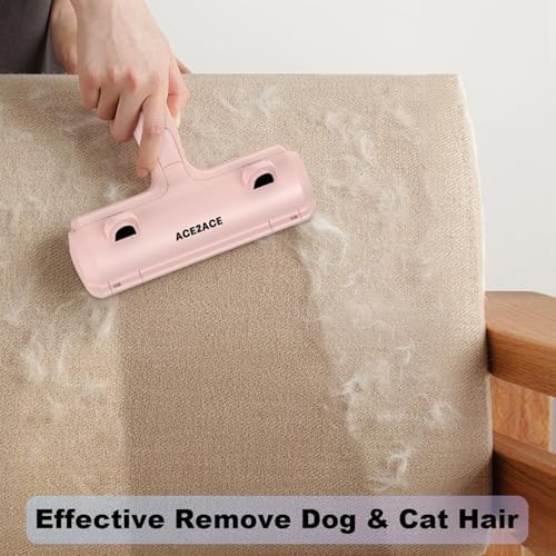 ACE2ACE Pet Hair Remover, Reusable Lint Roller for Cat and Dog Hair, Pink - Image 2