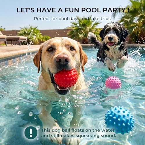 Beef-Flavored 3.5'' Tough Squeaky Ball for Dogs, 25-80lbs Pack of 2 - Image 7
