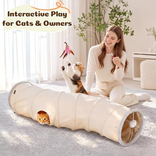 Ownpets S-Shape Cat Tunnel Toy 48"L x 10"D, for Cats, Puppies & Small Pets - Image 7