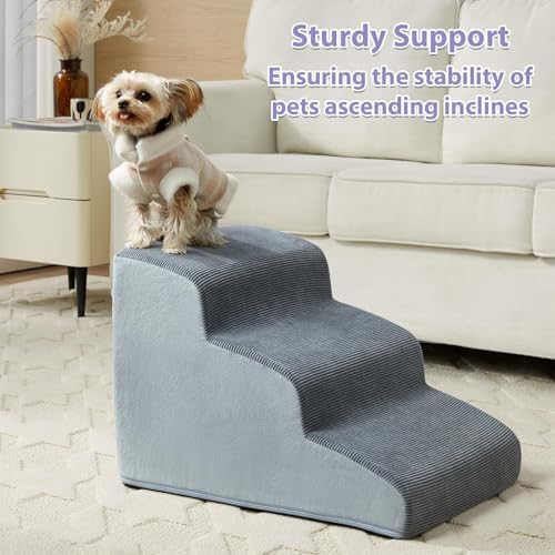LEXTRO Dog Stairs for Small Dogs, 2-Steps Dog Ramp for Couch, Pet Stairs with Highly Supportive Foam and Non-Slip Bottom, Pet Steps for Cat & Doggie (High 11.8 Inch) - Image 2