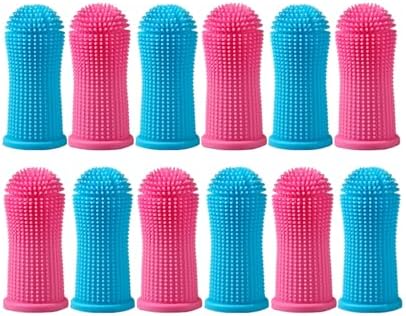 12 Pack Food Grade Silicone Finger Pet Toothbrushes Kit for Dogs Cats Dental Care Teeth Cleaning 360° Dog Finger Toothbrush - Image 7