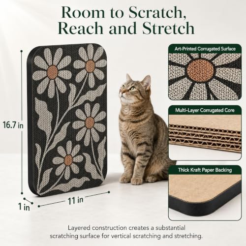 2 Pack Cat Wall Scratcher, Art Cat Scratching Board for Cats - Image 2