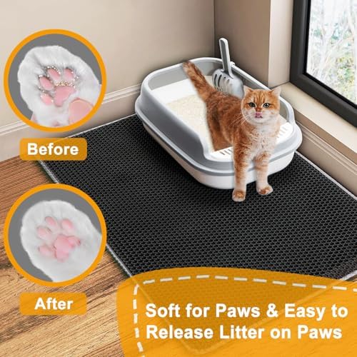 Large Cat Litter Box Mat,35"X 25" Litter Trapping Mat for indoor Cat, Litter box Mat for Floor, 2 Layer Litterbox Catcher Rug for Kitty Pet,Waterproof Urine Proof, Clean Easily, Non-Slip - Image 6