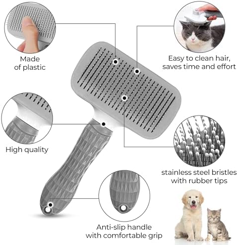 Ultimate Pet Brush - Self-Cleaning Cat & Dog Grooming Tool | Deshedding Brush for Long & Short Hair | Reduces Shedding, Hairballs & Loose Fur | One-Click Hair Removal Comb. - Image 2