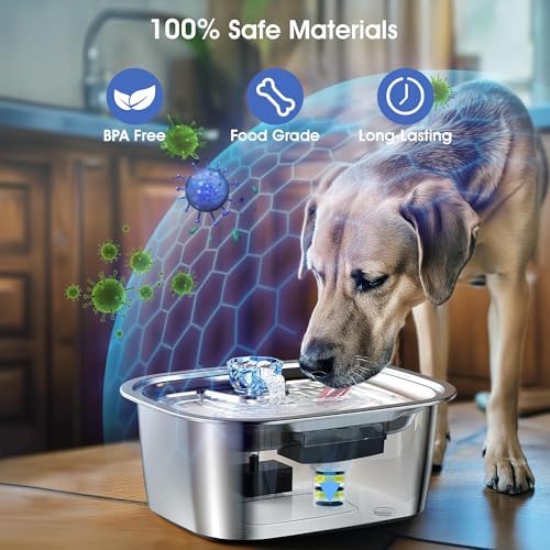 Dog Water Fountain Filters Replacement 4 Packs, 2 Months Set of Replacement Filter with 2 Sponges for PETNF Large Pet Dog Water Fountain Bowl Dispenser, Compatible with D2341/D2223/D2322/D2419 Models - Image 2