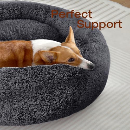 JOLLYVOGUE Dog & Cat Bed, Calming Anti-Anxiety Pet Bed for Small Dogs, Fluffy Donut Cushion for Small and Medium Pets (20") - Image 2
