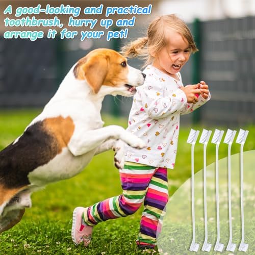 Honeydak 70 Pcs Dog Tooth Brush Dual Headed Pet Toothbrush, White - Image 7