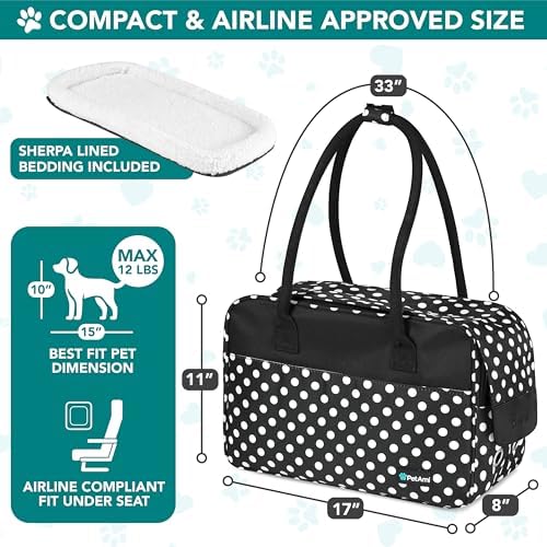 PetAmi Small Dog Purse Carrier with Pockets, Airline Approved, Polka Dot - Image 2