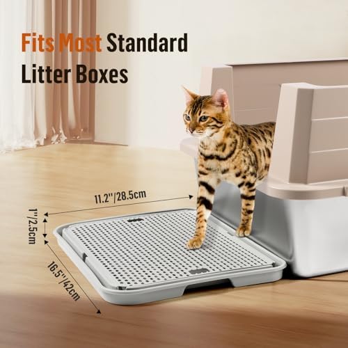 Cat Litter Box Step, Large Cat Litter Ramp with Filter Function, Light Grey - Image 2