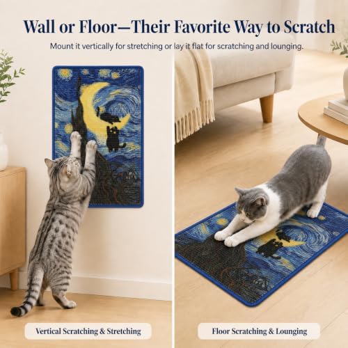Art Sisal Cat Scratcher Mat, Cat Wall Scratchers for Indoor Cats - Image 7
