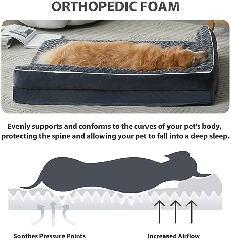 BFPETHOME Orthopedic Washable Dog Bed, Sleeping Couch for Large Senior Dogs - Image 2