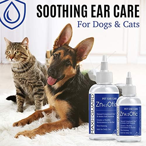 Maxi-Guard Pet Ear Care Zn4.5 Otic for Dogs, Cats, Exotics and Companion Animals (4oz), Blue/White - Image 4