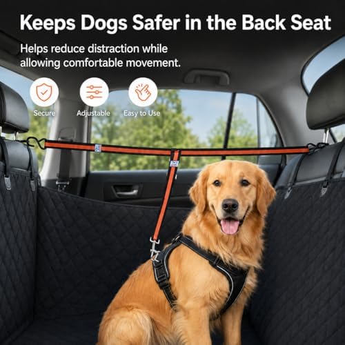 Dog Car Harness & Zipline System - Adjustable Pet Seat Belt for Safe Rides, Reduces Driver Distraction. Durable, Escape-Proof Car Leash for Dogs, Tool-Free Install for Backseat. - Image 7