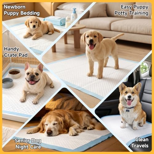 Puppy Pads for Dogs, 50-Pack, 34x28 in, 6-Layer Leakproof - Image 7