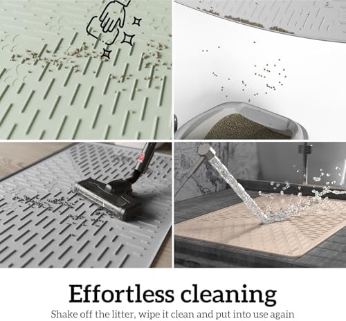 OHMO Large Cat Litter Mat, 31.5x23.6 Silicone Trapping Mat Coral - Image 7