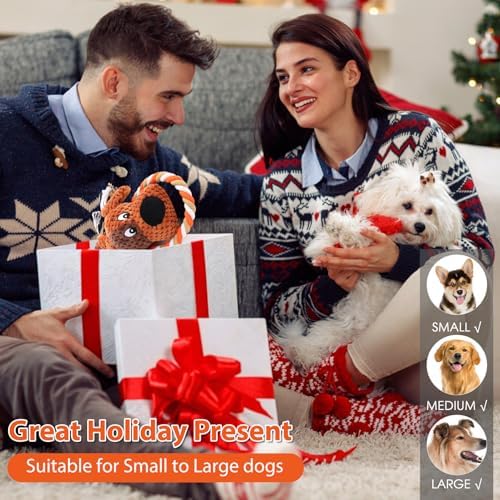 Drmstow Dog Toys for Aggressive Chewers, Squeaky Plush Chew Toy with Crinkle, Interactive Rope Tug of War Toy for Large Dogs to Keep Them Busy - Image 7