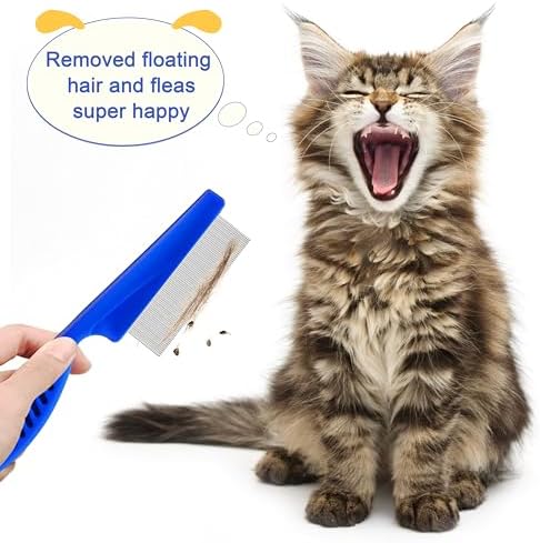 4 Pcs Pet Grooming Tool - With Metal Comb,Deshedding Brush,Flea Lice Comb - Image 7