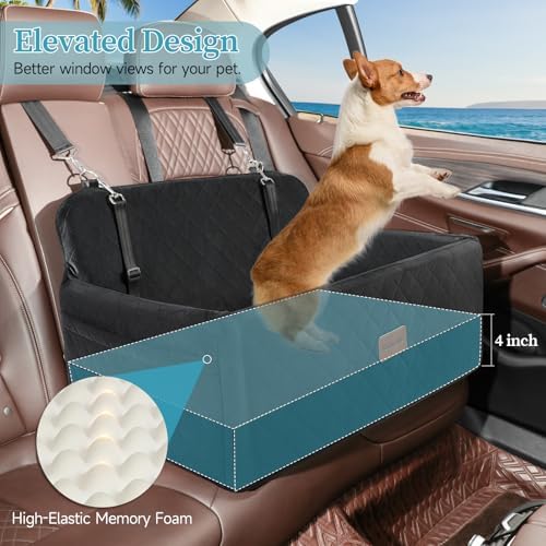 Dog Car Seat for Medium Large Dogs Under 55 lbs, Washable Pet Booster Seat - Image 2