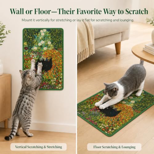 Art Sisal Cat Scratcher Mat, Cat Wall Scratchers for Indoor Cats - Image 7