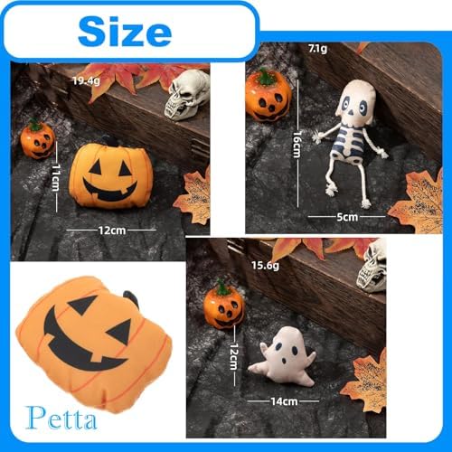 Halloween Cat Toys, Pumpkin Ghost Skeleton Catnip Toys for Cats Dogs Indoor, 3Pcs - Image 4
