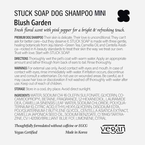Travel Size Dog Shampoo 120ml for Sensitive Skin – Jeju Camellia & Centella Asiatica, pH 5.5-6.5, Allergen-Minimized Peony & Rose Scent, K-Beauty Vegan Formula (Blush Garden) - Image 7