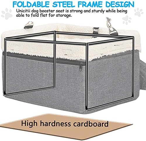 Dog Car Booster Seat for Small Dogs & Cats, Raised with Metal Frame - Image 2