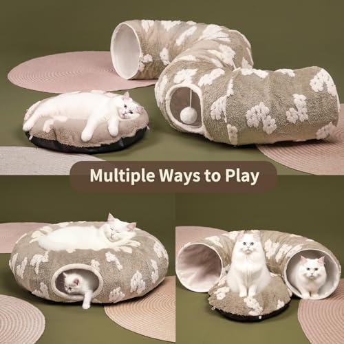 Pesen Cat Tunnel Bed with Soft Cushion for Indoor Cats and Kittens - Image 2