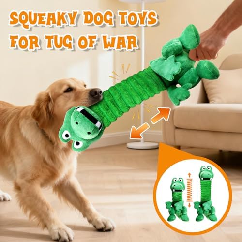 Fuufome Large Squeaky Dog Toys:Plush Tug of War Dog Toys with Crinkle-Interective Chew Toys for Small,Medium,and Large Breeds- Puppy Toys Keep Them Busy&Dental Exercise - Image 2