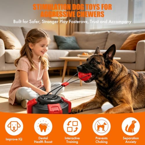 Suction Cup Dog Tug of War Toy for Aggressive Chewers, Interactive Self Play Chew, Puppy Teething Enrichment Puzzle for Mental Stimulation, Dogs Indoor Outdoor (red) - Image 7