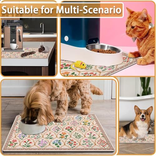 Absorbent Pet Dog Bowl Mat for Food and Water, Pet Cat Food Feeding Mat with Non Slip Rubber Backing, Dog Food Mats for Floors Waterproof, 24"x32" - Image 7