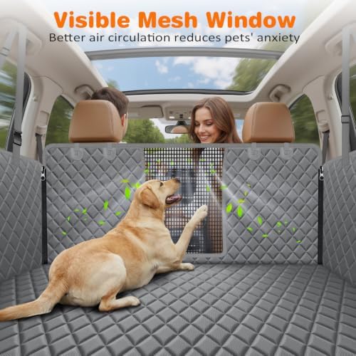 URPOWER 4 in 1 Dog Car Seat Cover for Back Seat, Waterproof Hammock - Image 2