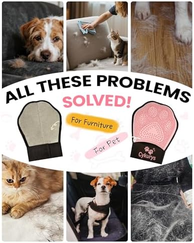 Pet Hair Removal Glove for Dogs & Cats, Double-Sided Grooming Glove - Image 2