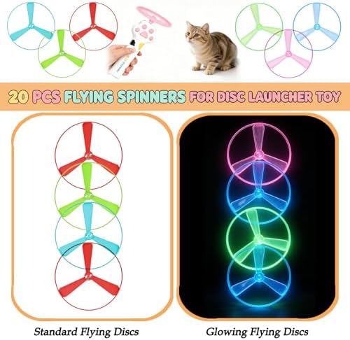 Cat Toy Disc,Interactive Cat Fetch Toy Flying Discs for Pet with 20 Discs - Image 2