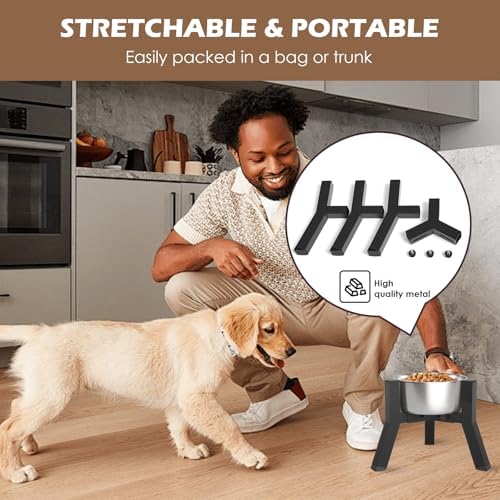 Elevated Dog Bowl Stand for Small Dogs, Adjustable Width 5.9-8.7", Raised Dog Food Water Bowls Holder, Bowl Not Included - Image 2
