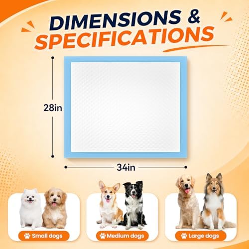 Puppy Pads 60 Count 28"x34" XL Pee Pads for Dogs with Adhesive Tabs - Image 2