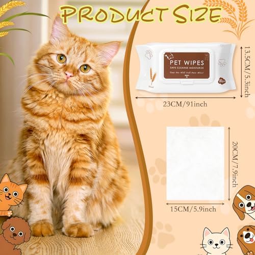 Treela 10 Pack Dog Pet Wipes, 80 Count Paws Body, Soothing Oatmeal Flavor - Image 2