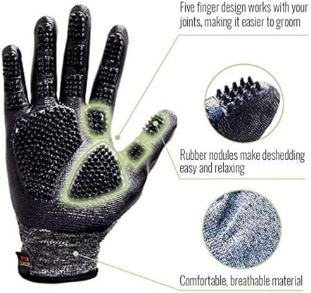 Pet Grooming Gloves for Dogs and Cats Deshedding Brush and Bathing Mitt with Soft Rubber Tips Gentle Massage Tool Removes Loose Hair Dirt and Dander Reduces Shedding Easy to Clean (2 Pack) - Image 7