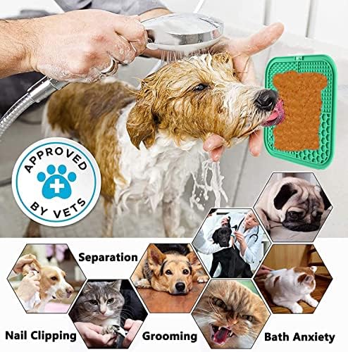 Lick Mat for Dogs, Large Dog Lick Mat with Suction Cups for Anxiety, Peanut Butter Dog Licking Mat Slow Feeder Dispensing Treater Lick Pad for Dogs Cats Grooming Bathing and Training (Green) - Image 7