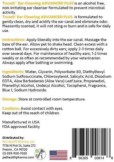 Truseb | Ear Cleaner Flush Advanced Plus Solution Formula for Cats and Dogs, Washes Away Dirt and Debris and Helps Prevent Infections, Cleaning + Drying (ADVANCED+ Ear Cleansing Flush, 16 Oz) - Image 6