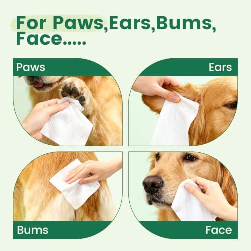 400 Unscented Dog Wipes for Paws and Butt Large Thick Puppy Wipes for Dogs Face and Body Dog Wipes Cleaning Deodorizing Cat Wipes Cleaning Fur and Butt Big Doggie Wipes Doggy Wipes Bum Dog Ear Wipes - Image 2