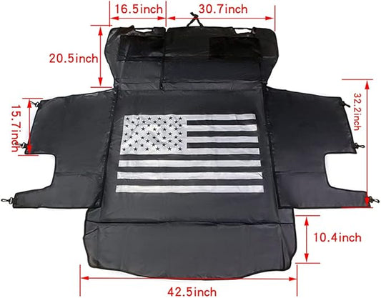 BESTAOO Dog Trunk Liner for Jeep, Heavy Duty Waterproof Oxford Cargo Protector for 2007-2026 Wrangler JK JL 4-Door, Nonslip Washable Pet Seat Cover & Anti-Scratch Liner (US Flag)