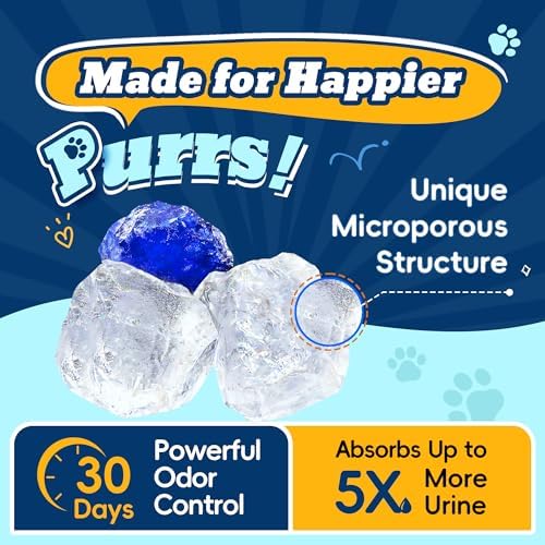 LMJP Crystal Cat Litter for Long-Lasting Odor Control, Non-Clumping, 8.6lb - Image 2