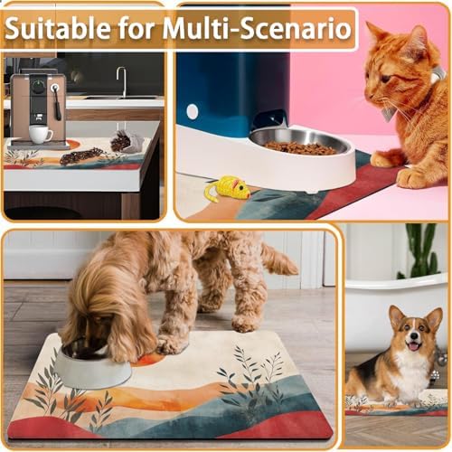 Absorbent Pet Dog Bowl Mat for Food and Water, Pet Cat Food Feeding Mat with Non Slip Rubber Backing, Dog Food Mats for Floors Waterproof, 24"x32" - Image 7