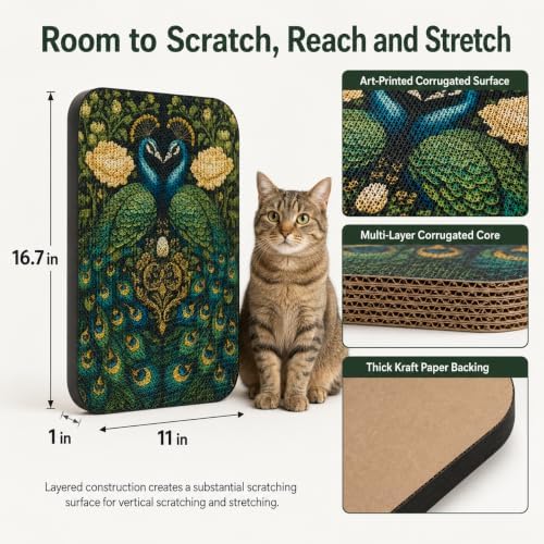 Cat Wall Scratcher, Art Cat Scratching Board for Indoor Cats - Image 2