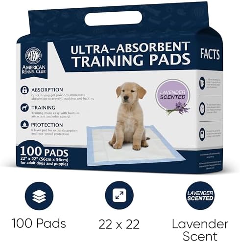 American Kennel Club Scented Puppy Training Pads with Ultra Absorbent Quick Dry Gel – 22 x 22 Pee Pads For Dogs - Lavender Scented - 100 Count - Image 2