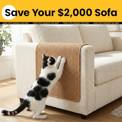 Conlun Cat Scratcher Mat, 15.7x23.6in Sisal Mat Floor & Couch Protector - Image 2