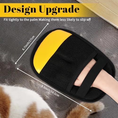 Pet Hair Remover Gloves Static Hair Remover Reusable for Clothing, Sofa, Car Seat, Yellow Blue Combo, Set of 2 - Image 2