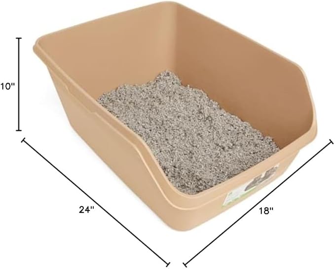 So Phresh Scatter Shield High-Back Litter Box, Tan, X-Large, 24" L X 18" W X 10" H