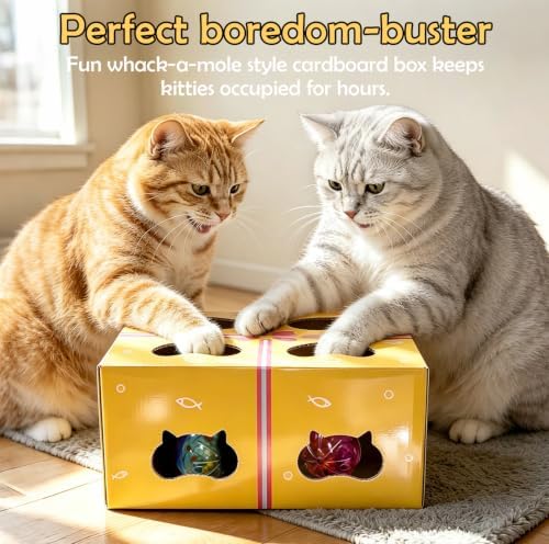 Magic House Fun Box 2-in-1 Cat Toy Set,Rechargeable Whack-a-Mole,3 modes - Image 2